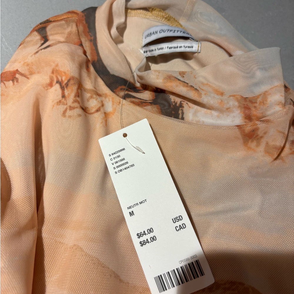 Urban Outfitters Beige and Orange Mesh dress - Picture 4 of 4